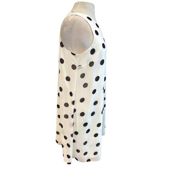 Ann Taylor Factory Womens Petite Polka Dot Sleeveless Shift Dress White & Black - Picture 4 of 8